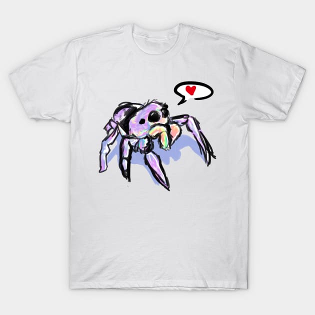 Pastel Jumping Spider Love T-Shirt by Missgreenkitty